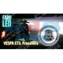 LED HEADLIGHT (GLASS) FOR VESPA ET3 - PRIMAVERA - SUPER 