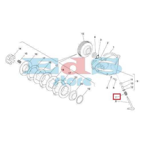 MOLLA SU COMANDO LEVA FRIZIONE VESPA PK - APE (FRIZIONE A 6 MOLLE)