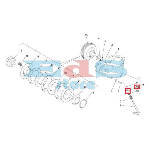 BUSSOLA - BOCCOLA SU COPERCHIO LEVA FRIZIONE VESPA PK - APE 50 (FRIZIONE 6 MOLLE)
