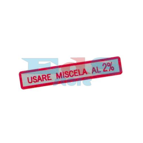 STICKER "USARE MISCELA 2%" RED