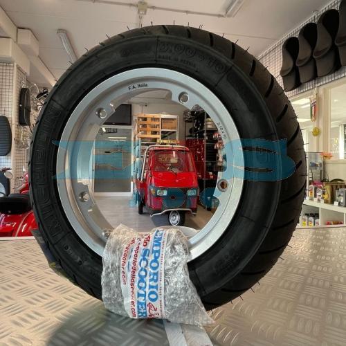 COPPIA CERCHIO TUBELESS INTERO - CON MICHELIN S1 3.00-10 RUOTA DA 10 - GRIGIO