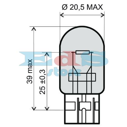 RMS lamp 12V 21/5W T20