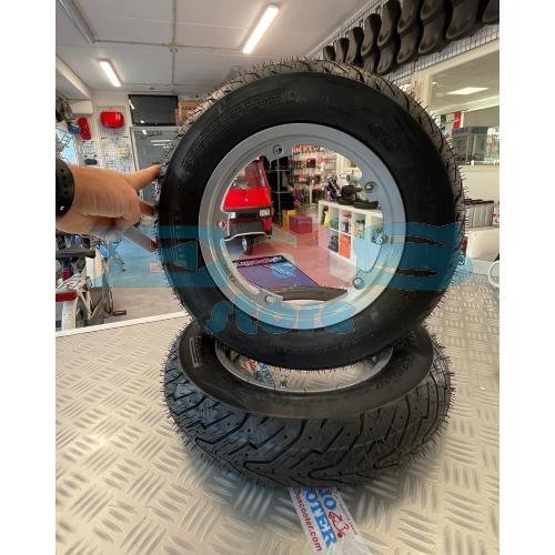COPPIA CERCHIO TUBELESS INTERO - CON PIRELLI ANGEL 3.50-10 RUOTA DA 10 - GRIGIO