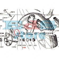 RONDELLA SU FORCELLA VESPA CON RUOTE DA 8 VNA VNB VB1 VM1 VM2 VN1 VN2 VL1 VL2 VL3 - 150 GS - 150 GL PRIMA SERIE