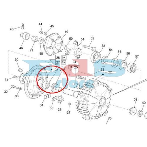 ASTUCCIO A RULLINI PER ASSE RUOTA POSTERIORE APE TM 48X40X20