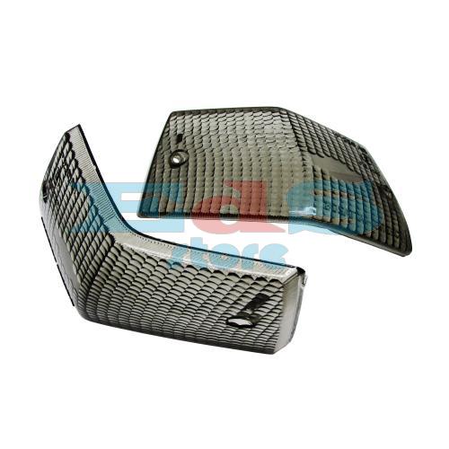 PAIR OF REAR INDICATOR LENSES - VESPA PX - T5 - BLACK (SMOKED)