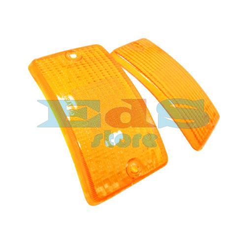 PAIR OF FRONT INDICATOR LENSES - VESPA PK FROM 1985 - ORANGE