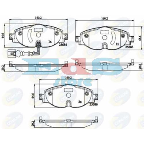 COMLINE Pastiglia Freno Golf VII VIII Passat B8 T-Roc A3 (8YA) 20- Q2 Q3 Leon 18- Ant. RMR
