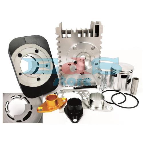 PINASCO ''EVOTEN QUADRO'' CYLINDER KIT PIAGGIO CIAO-SI 80CC SP.12 CYLINDER 6 PORT - BLACK WITH BOOSTER